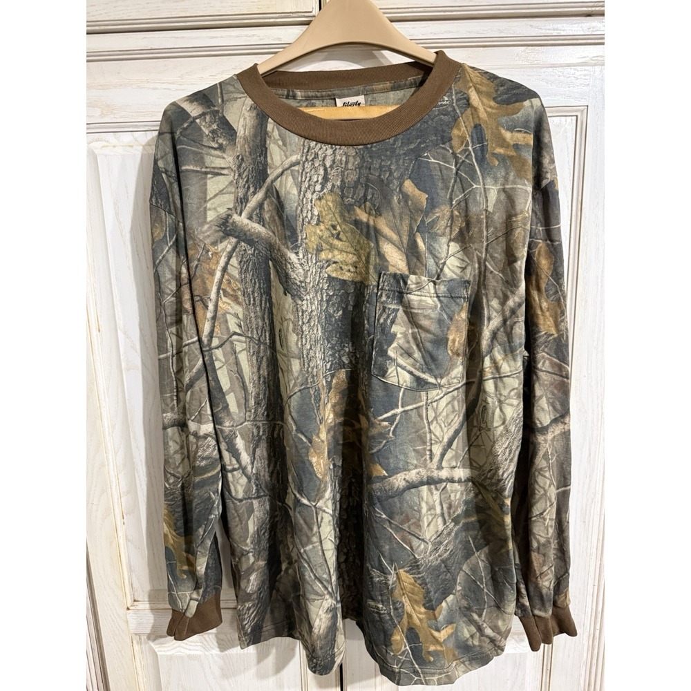 Vintage Liberty Realtree Pocket T-Shirt L/S Camo Tee XL Hunting 90s Outdoor